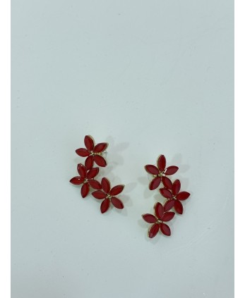Pendiente Flora Rojo