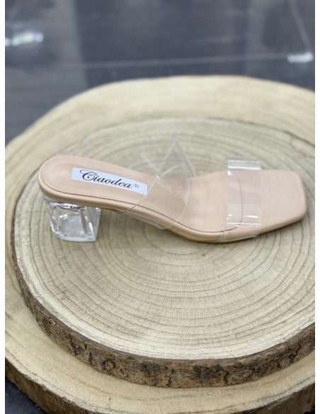 Tacón Transparente Midi