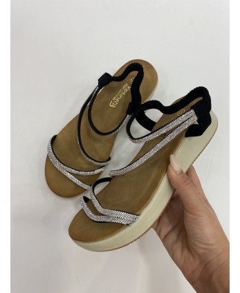 Sandalia Brillo Negra