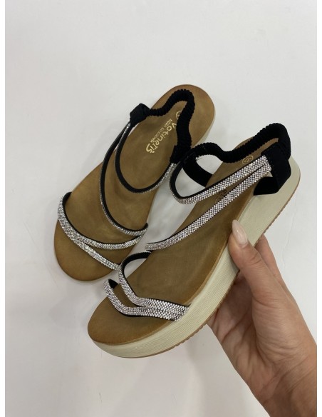 Sandalia Brillo Negra