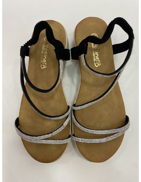 Sandalia Brillo Negra