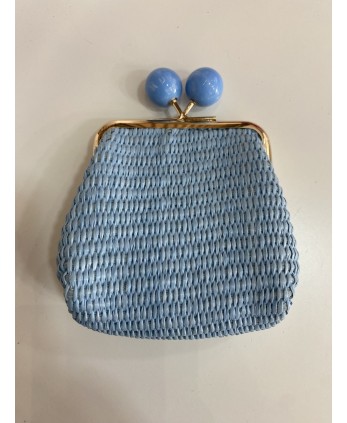 Monedero Rafia Celeste