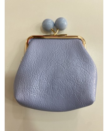 Monedero piel celeste