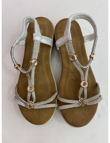 Sandalia Glitter Plata