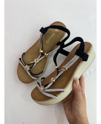 Sandalia Glitter Negra