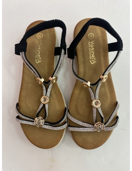 Sandalia Glitter Negra