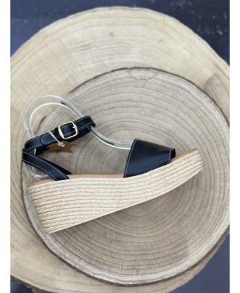 Cuña Denver Negra Piel 2