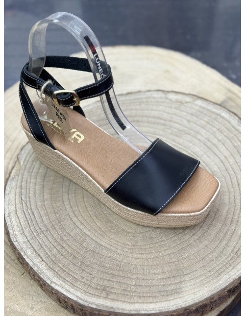 Cuña Denver Negra Piel