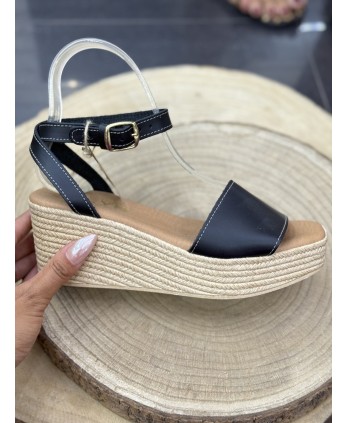 Cuña Denver Negra Piel