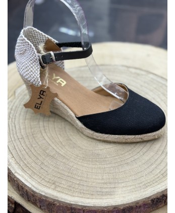 Cuña Cádiz Negra Piel