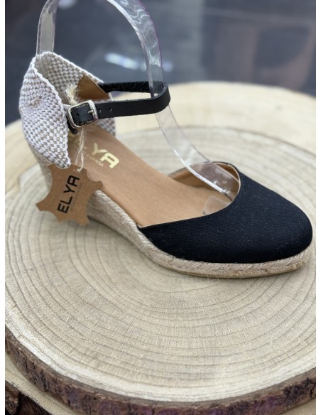 Cuña Cádiz Negra Piel