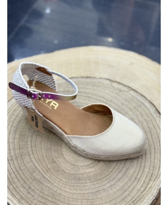 Cuña Cádiz Dorada Piel