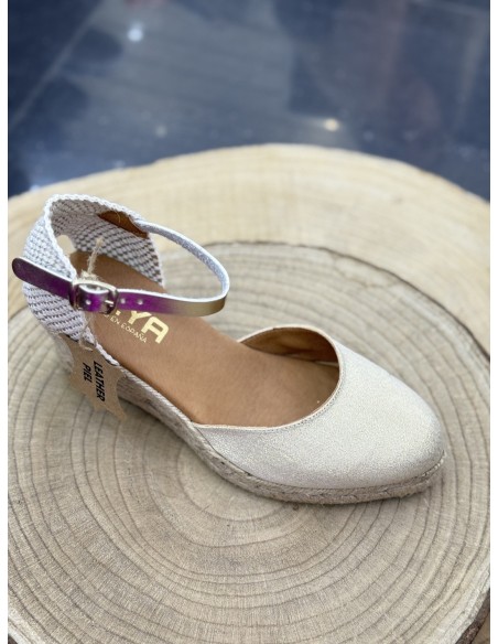 Cuña Cádiz Dorada Piel