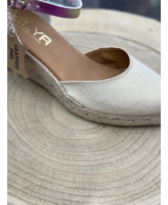 Cuña Cádiz Dorada Piel 2