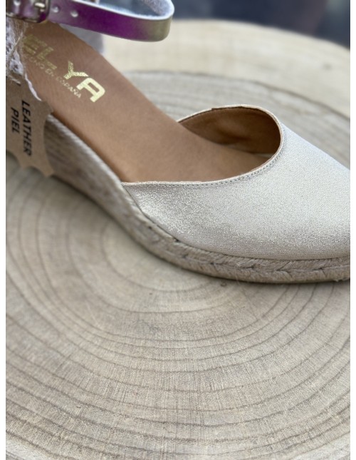 Cuña Cádiz Dorada Piel