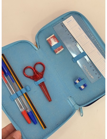 Plumier Stitch 3 niveles Azul