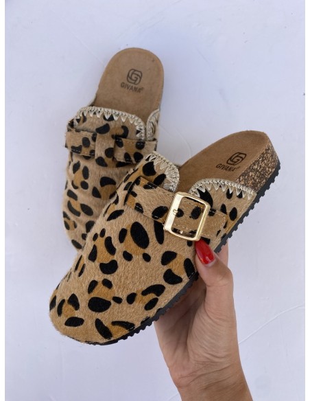Zuecos Hebilla Leopard