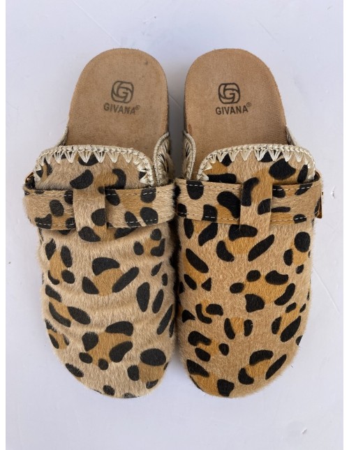 Zuecos Hebilla Leopard