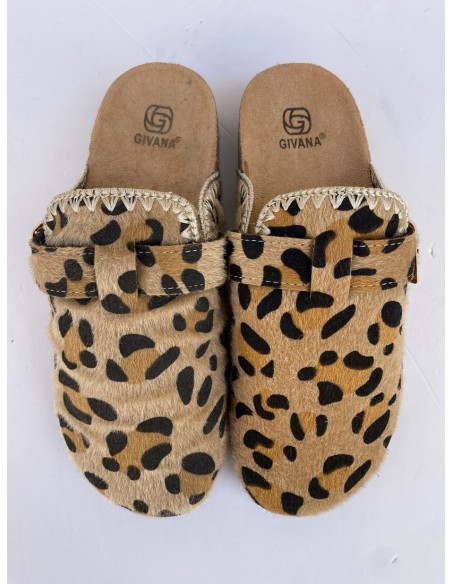 Zuecos Hebilla Leopard