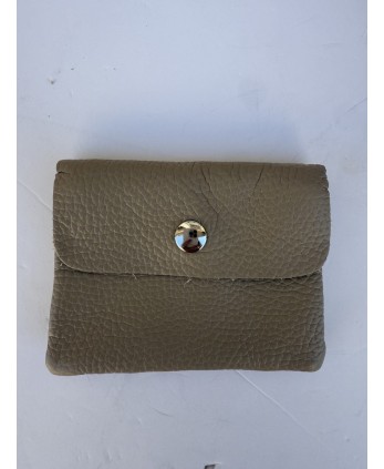 Monedero Piel Beige