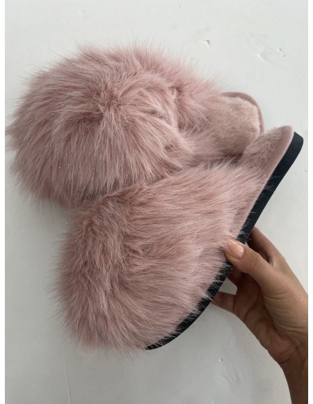 Zapatilla peluche rosa