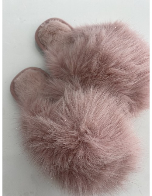 Zapatilla peluche rosa