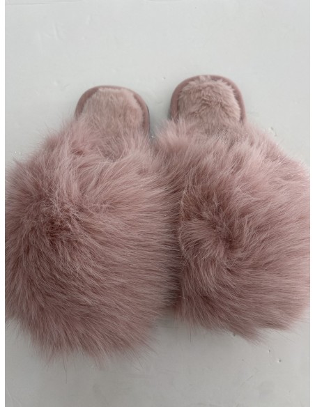 Zapatilla peluche rosa