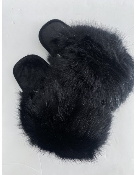 Zapatilla peluche negra