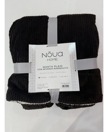 Manta Reversible Marrón Chocolate 130x160cm