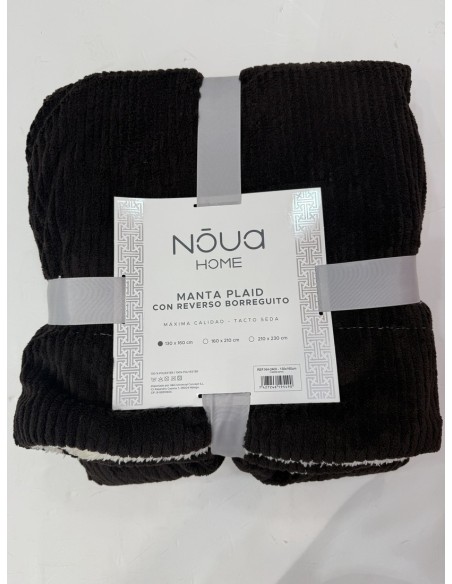 Manta Reversible Marrón Chocolate 130x160cm