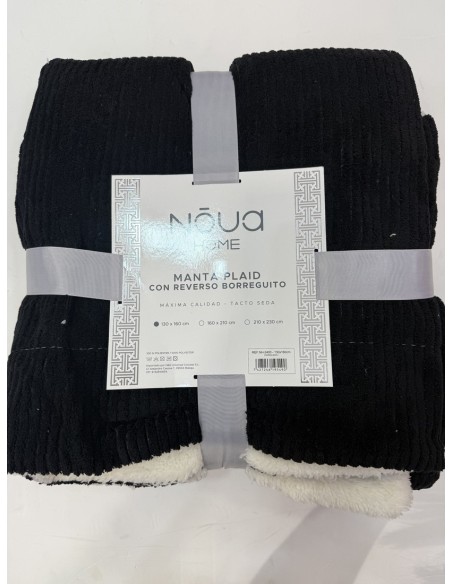 Manta Reversible Negra 130x160cm