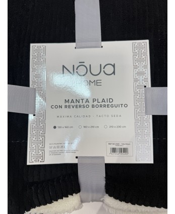 Manta Reversible Negra 130x160cm 2
