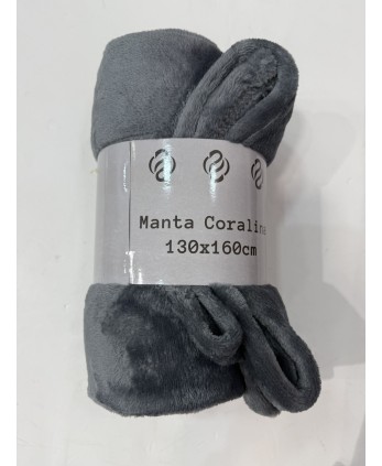 Manta Coralina Gris Oscuro 130x160cm
