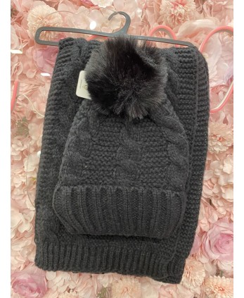 Conjunto gorro+bufanda Budapest negro