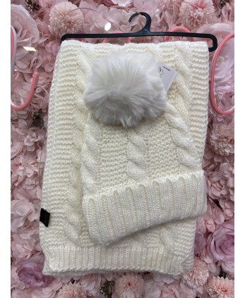 Conjunto gorro+bufanda Budapest blanco