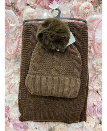Conjunto gorro+bufanda Budapest marrón