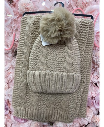 Conjunto goroo+bufanda Budapest taupe