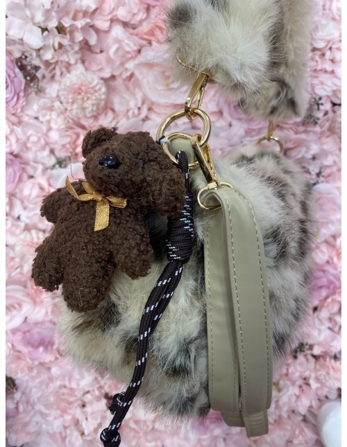 Bolso peluche Beige/marrón