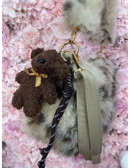 Bolso peluche Beige/marrón