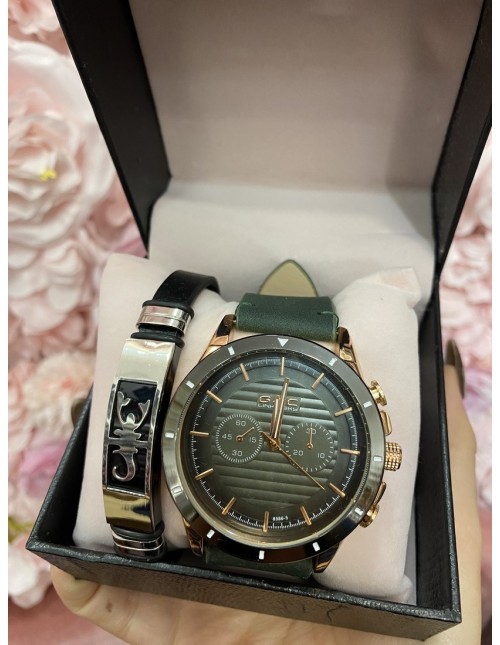 Reloj+pulsera ANIMAL verde