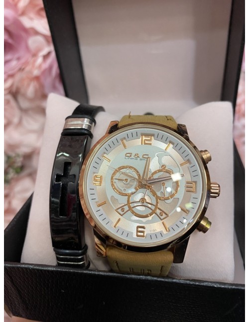 Reloj+pulsera CRUZ camel