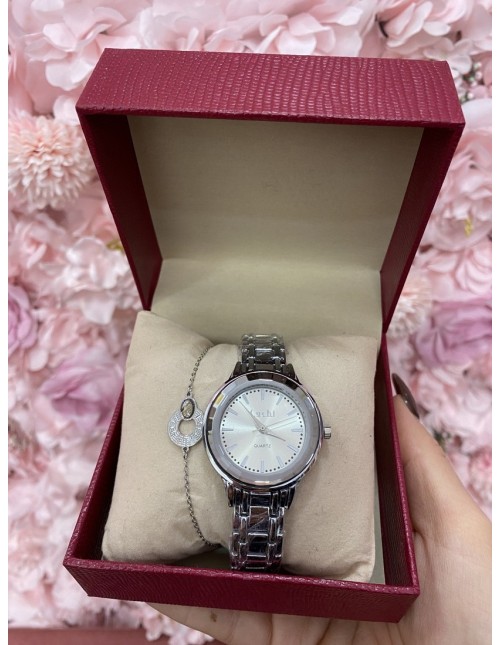 Reloj+pulsera PLATA mujer