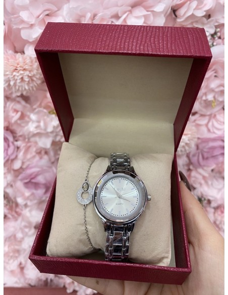 Reloj+pulsera PLATA mujer