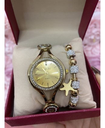 Reloj+pulsera DORADO mujer