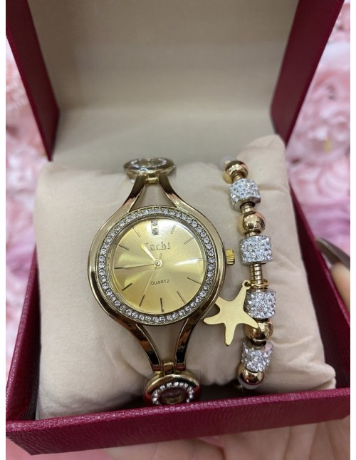 Reloj+pulsera DORADO mujer