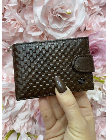 Cartera hombre PIEL marrón oscuro