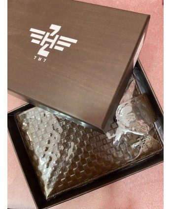 Cartera hombre PIEL marrón oscuro