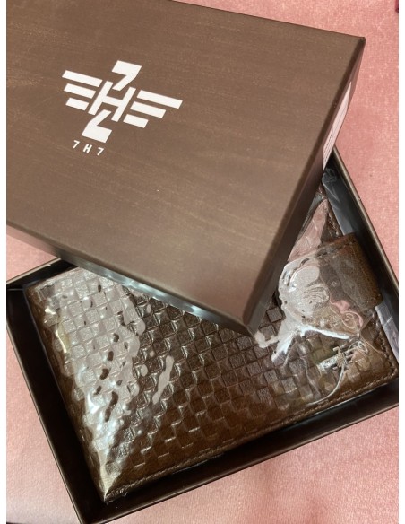 Cartera hombre PIEL marrón oscuro