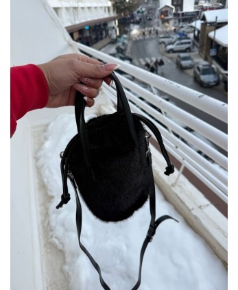 Bolso peluche negro 2