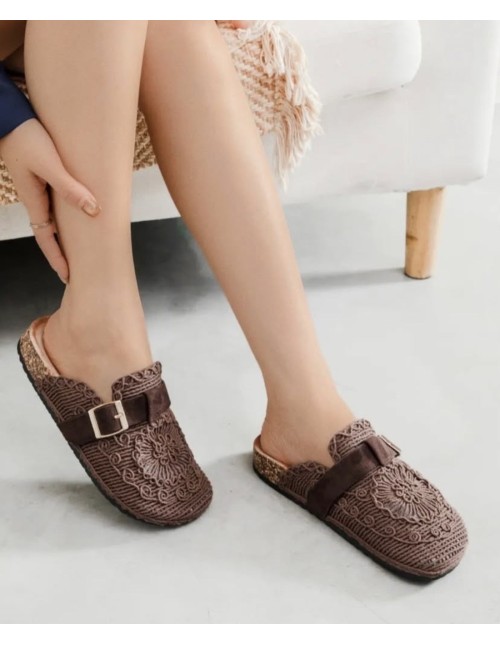 Zueco Índigo marrón